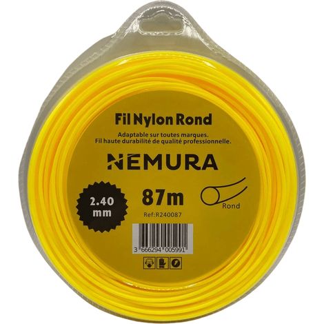 Fil Débroussailleuse Rond L: 87m, Ø: 2,40mm