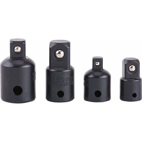 Juego de 4 adaptadores, multiplicadores y reductores de 1/2", 3/8" y 1/4" para llaves de vaso y llaves inglesas. (1/4)
