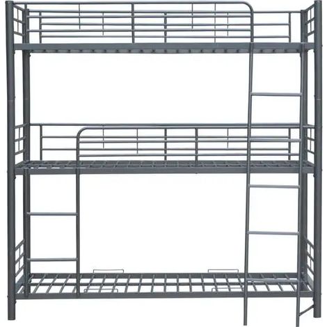 Lit superposé Trio Gris 3 couchages 90x190cm (1/2)