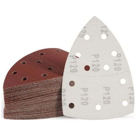 Set of 50 sanding sheets for sanders, XU, 105 mm x 152 mm, Grit P120, Sanding backing, Suitable for sanding stainless steel and wood (1/4)