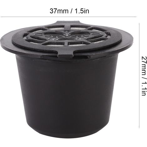 Lot de 3 capsules de café réutilisables pour usage domestique, compatibles avec les machines Nespress (noires) (1/5)