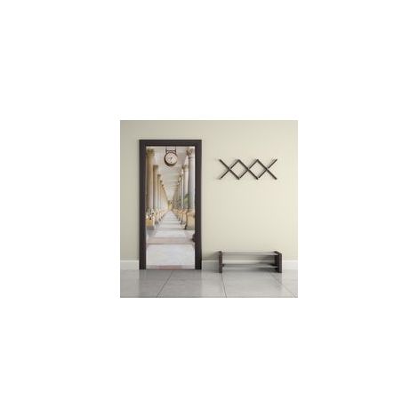 Autocollant de porte effet 3D pour couloir de bâtiment (77x200 cm), autocollant mural intérieur en PVC pour décoration murale salon cuisine chambre salle de bain papier peint (1/5)