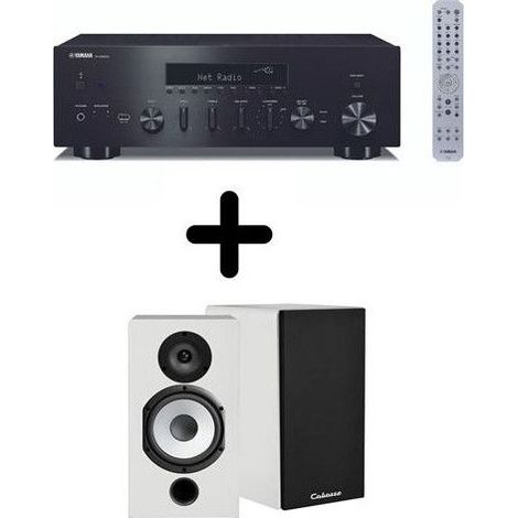 Amplificatore Hi-Fi Yamaha R-N600A Nero + una coppia di diffusori da scaffale Cabasse Antigua MT32/2 Bianco opaco