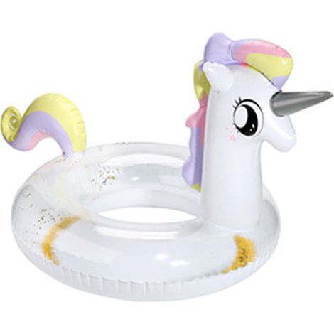 1 Bouée licorne, PVC, paillettes, gonflage rapide, piscine, plage, adulte (1/5)