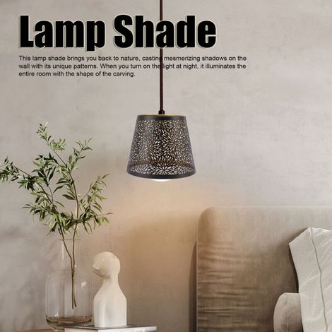 Pantalla de lámpara SJLERST con forma de árbol, pantalla de hierro forjado tallado con forma de árbol del bosque, mini pantalla E27 para lámpara de mesa, decoración de mesita de noche para dormitorio. (1/3)