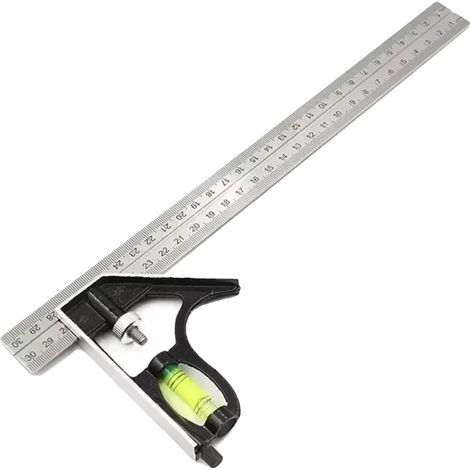 Ensemble d'outils de mesure, en acier inoxydable, design ajustable, 30CM (1/2)