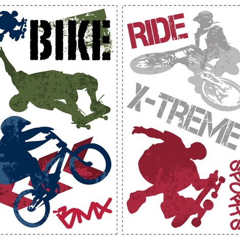 SPORT STREET EXTREME - Stickers repositionnables sur le thème des sports extrême (1/3)