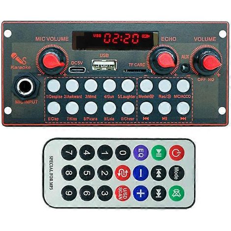 MP3-Decoderplatine, 2x10W/20W Verstärker, 5V Audioplayer, DIY-MP3-Player, FM-Autoradiomodul, TF-Kartensteckplatz, USB-Anschluss, Mikrofon, Aufnahmefunktion, Bluetooth 5.3B (1/5)
