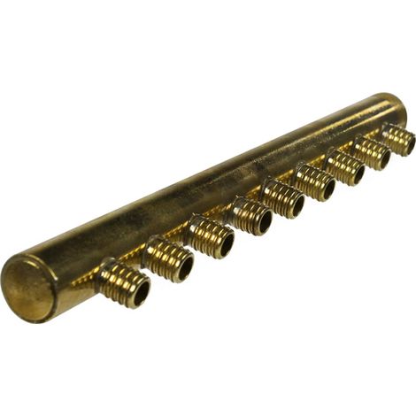 Collecteur 3/4" (20/27) Mâle-Bouchonné 9 piquages à glissement pour tube PER diamètre 16 compris 9 bagues de 16 (1/5)