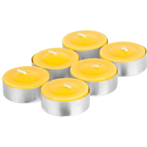 Kerze Citronella C-151, Repellent, Teelicht, gelb, Packung 6 Stk.