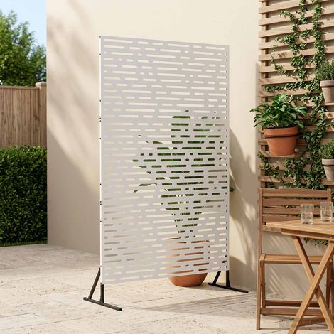 vidaXL Pantalla de Privacidad 100 x 50 x 180 cm Acero Blanco (1/5)