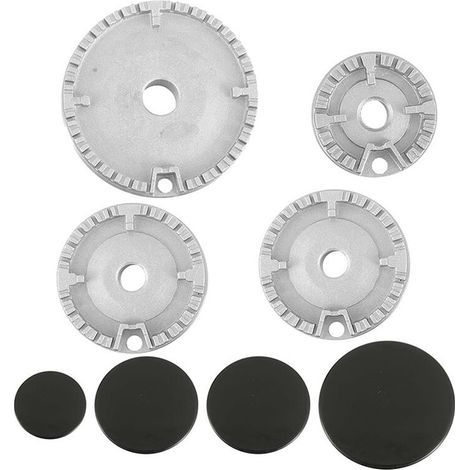 Ensemble 8 Chapeaux Cuisinière, Couronne Brûleur Cuisinière à Gaz, Kit Remplacement Capuchon Flamme, Compatible avec la Plupart des Brûleurs (1/4)