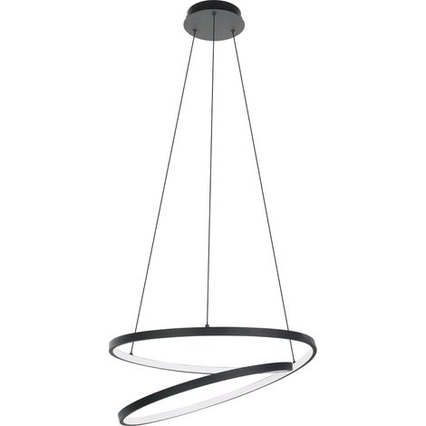EGLO LED lampada a sospensione Ruotale, lampada sospesa, illuminazione per sala da pranzo in metallo nero e plastica bianca, lampada a sospensione bianco caldo (1/5)