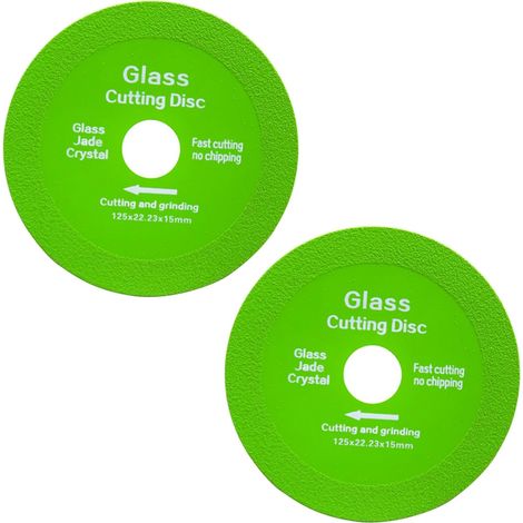 Glass Cutting Disc, 2PCS Diamond Disc, Diamond Blade Angle Grinder, 125 Tile, Diameter 22.23 mm Tile Disc (1/5)