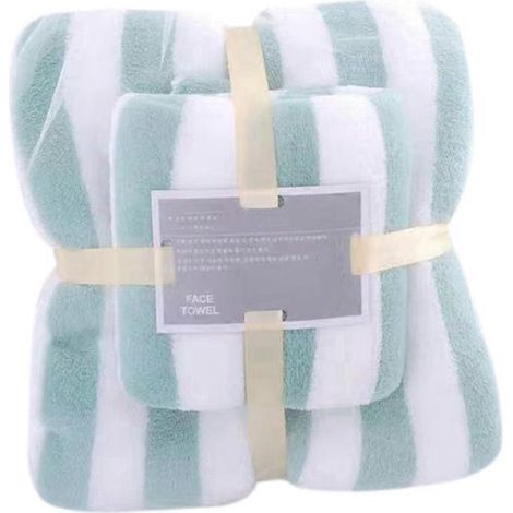 Ensemble de serviettes de bain à séchage rapide, serviettes de bain douces et absorbantes en velours corail pour adultes (visage A) (1/5)