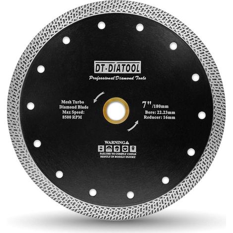Diamond Cutting Disc 180 mm x 22.23 mm/16 mm Saw Blade with Turbo Mesh for Porcelain Tile Marble Ceramic Granite (1/5)