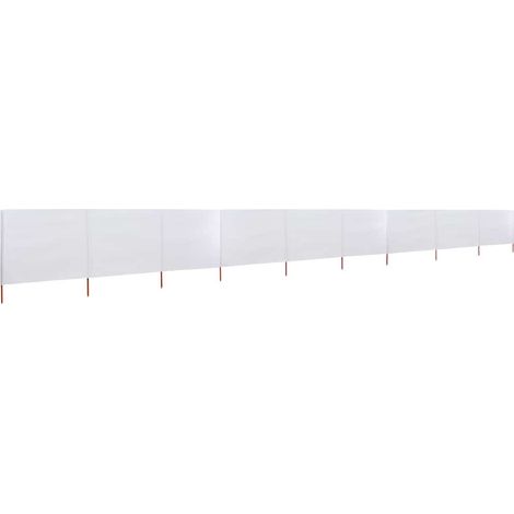 Paravent 9 panneaux Tissu 1200 x 80 cm Blanc sable