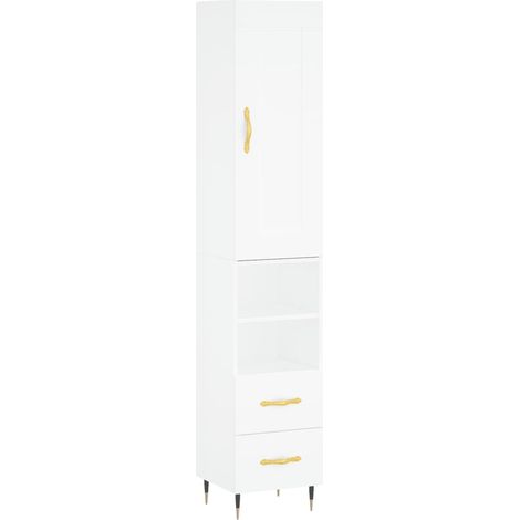 Maison Exclusive - Credenza Bianca 34,5x34x180 cm in Legno Multistrato