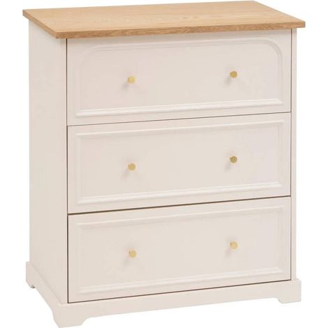 Commode 3 Tiroirs "Mohéa" 67cm Ivoire