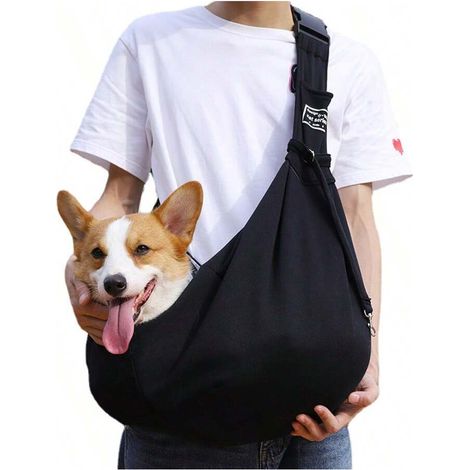 Sac de transport pour chiens et chats, sac ajustable pour petits chiens, sac principal pour chiots et chats avec plusieurs fermetures éclair à l'avant, ceinture de sécurité, lavable en machine (1/3)
