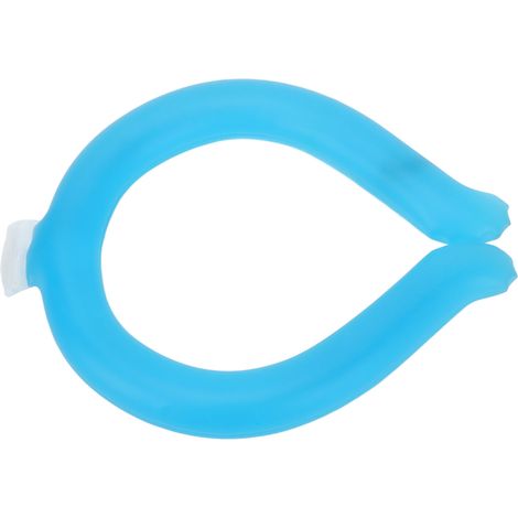 Collier de cou rafraîchissant portable, sans mains, réutilisable, anneau de refroidissement longue durée pour l'été, bleu (1/5)