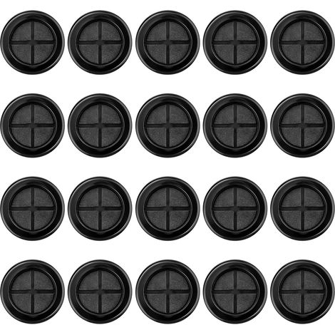 Lot de 20 embouts ronds en caoutchouc - Passage de câble - 40 mm - Étanche Passe-câble en caoutchouc noir pour protection de câbles, protection des fils, fiches, câbles (1/5)