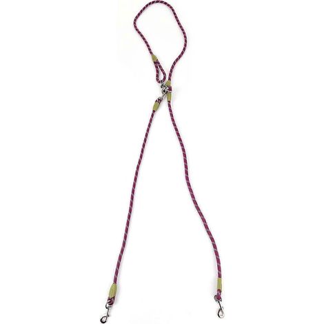 Laisse mains libres en nylon pour chien, laisse de dressage avec coutures réfléchissantes et bandoulière réglable