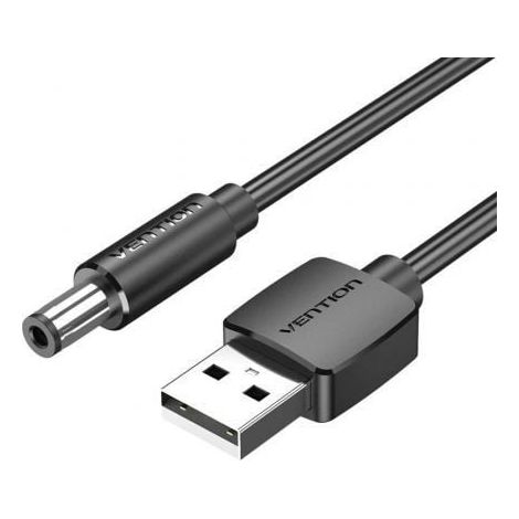 Cable Alimentación Vention CEYBD/ USB-A Macho - DC 5.5mm Macho/ 50cm/ Negro