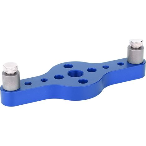 Poinçon/jauge de perçage en alliage d'aluminium, outil de menuiserie pour le bricolage avec 3 douilles de perçage, bleu (1/5)