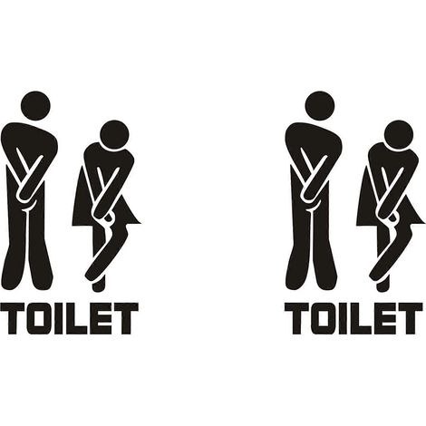 images amusantes pour la porte des toilettes, décoration murale amovible en vinyle, accessoires de porte à faire soi-même, toilettes (1/5)