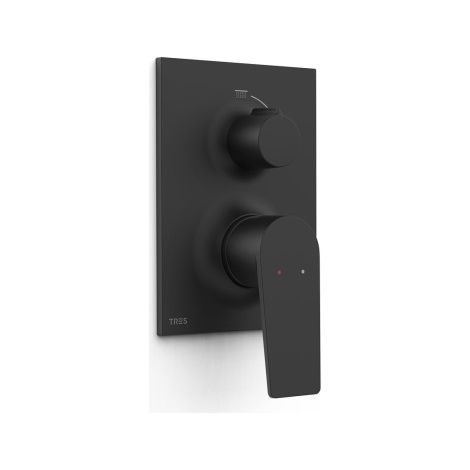 Pièce apparente pour boîtier encastré Rapid‑box 2 voies Project Noir mat - TRES 22128110NM