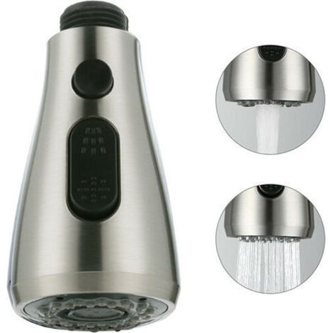 Doccetta estraibile per lavello da cucina, miscelatore professionale con 2 getti (finitura a spazzola) (1/5)
