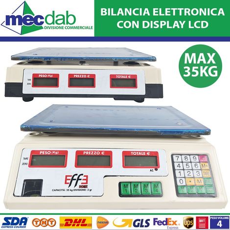 BILANCIA DIGITALE 420100 EFFE - KG 35/GR 2 DISPLAY LCD PIATTO CM 34X23 - 1 pezzo (1/3)
