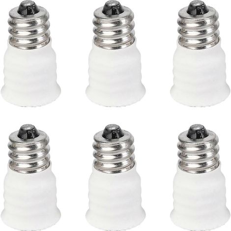Lot de 6 adaptateurs de douilles LED blanches E12 vers E14 de haute qualité (1/3)