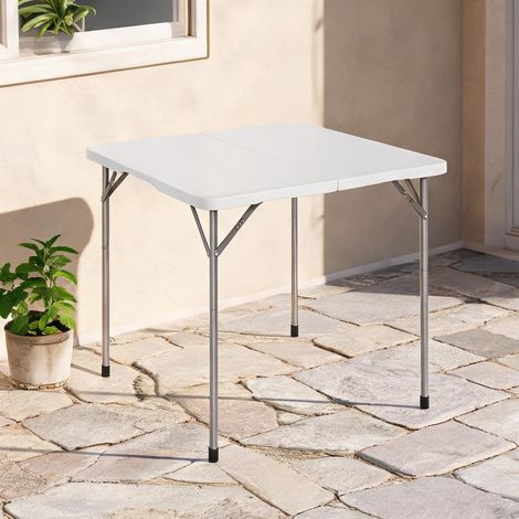 Table de camping pliante pliable en métal HDPE 86 x 86 x 74 cm (1/5)