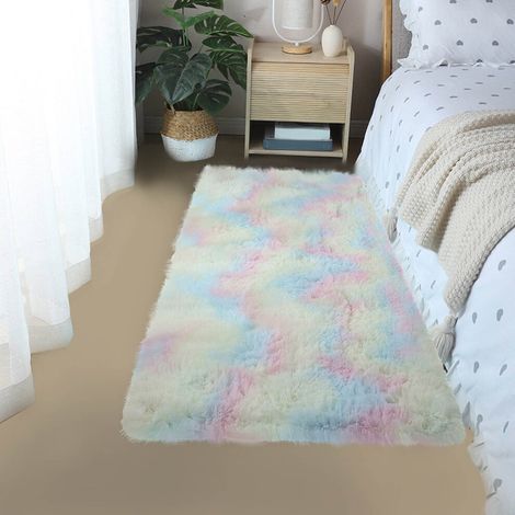 Tapis d'intérieur moderne et doux pour la décoration de la chambre, antidérapant, moelleux et duveteux, lavable, ultra doux et duveteux, 152 x 91 cm