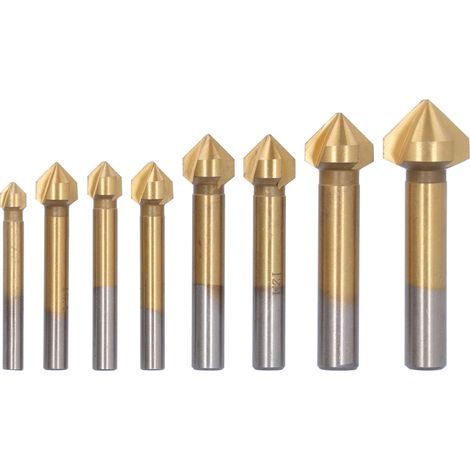 8Pcs Chamfering End Mill Sturdy Durable Convenient RustProof AntiCorrosion Countersink Drill Bit