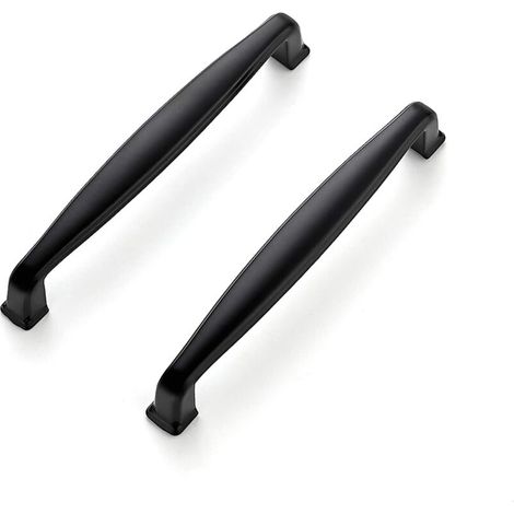Poignées pour meubles de cuisine - conviennent aux armoires, meubles de salle de bain, etc. - Lot de 10, noir mat, longueur 10,5 cm (1/5)