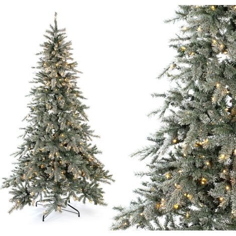 Evergreen Sapin de Noël artificiel Frost Épicéa  LEDs et neige artificielle incluses  Blanc  210 cm (1/5)