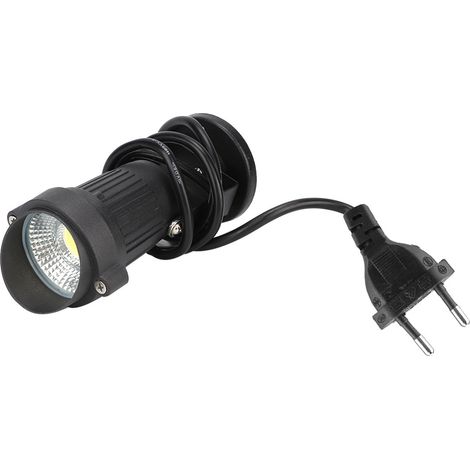 Lumière de jardin LED COB 5W aluminium, ligne 1M, IP65 étanche, paysage extérieur cour 85-265V, prise UE (avec capot oblique), lumière froide (1/5)