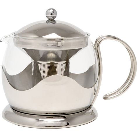 Théière en verre avec infuseur Argenté 1 l (1/5)