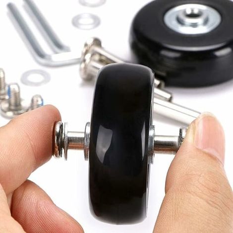Kit d'accessoires pour bagages, 50 mm x 18 mm, roterbara hjul et gummi avec axe et support pour réparation du support, robuste et support