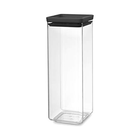 Brabantia Tasty+ Stackable Square Canister 2.5 L, Dark Grey (1/4)