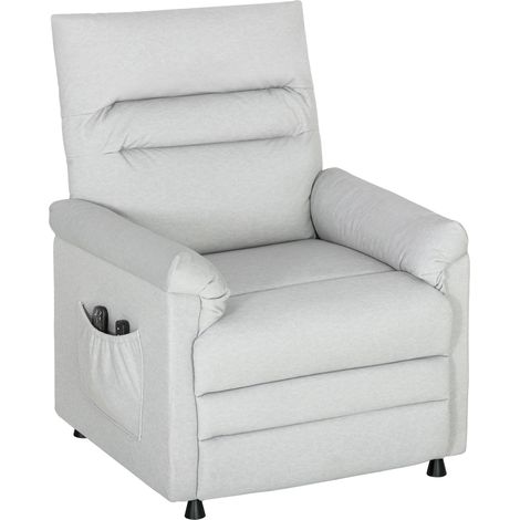 Fauteuil de massage et de chauffage électrique avec repose-pieds, moteur silencieux, 82 x 99 x 106 cm, gris (1/5)