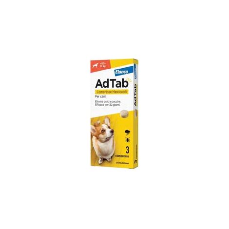 ADTAB COMPRESSE MASTICABILI PER CANI KG.5,511  3 compresse da mg.225 di lotilaner    ADTAB