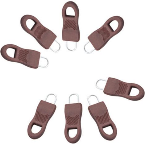 Goupille de traction pour glissière de fermeture éclair, lot de 8, marron