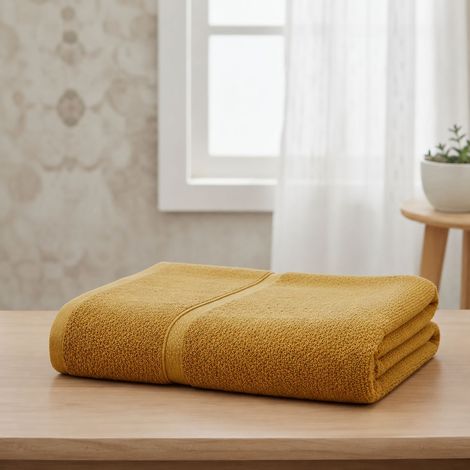 Tapis de Bain Sanaza, Dégradé de Couleur Structure Moutarde, Jaune Moutarde (1/3)