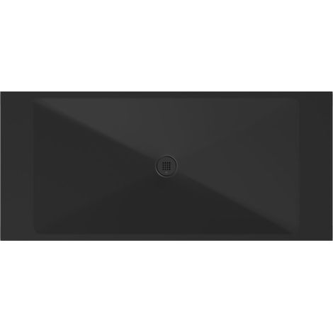 Receveur de douche rectangulaire en céramique 200x90x2cm, noir mat
