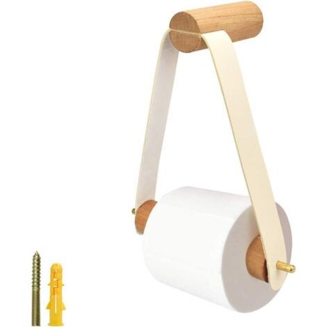 Porte Papier Toilette Bois Mural Support pour Rouleau de Papier Toilette Porte Rouleau en Bois 18CM20CM Porte Rouleau de Papier Toilette pour Salle de Bain, Cuisine, Dortoir, Hôtel (1/5)