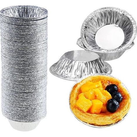 100 moldes redondos de aluminio para pasteles y magdalenas